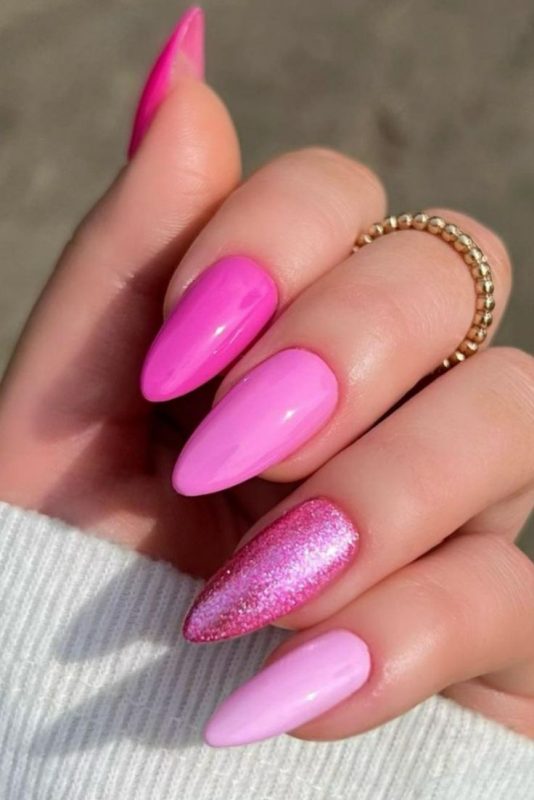 Nail ideasstand out with pink glitter nails – get the look now! +65 great ideas - nailsforus