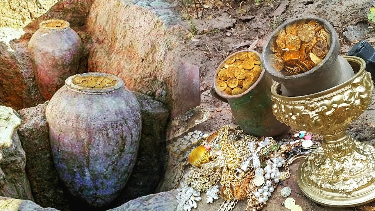 MEGA TREASURE! GOLDEN BOWLS! COINS AND LARGE DIAMONDS FOUND IN THE ...